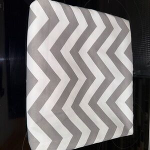 Gray and White Chevron Patterned Body Pillow Cover with Zip